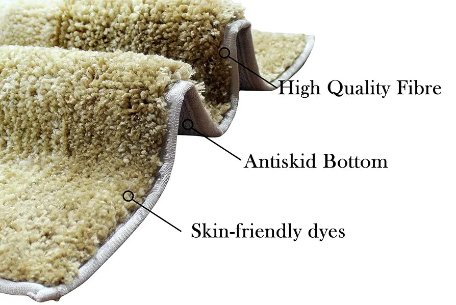 Luxe Home Super Soft Oyster Microfiber Bathroom Mat 40x60 cm Non-Slip Bath Mat for Home, Bedroom, and Living Room - Tabacco
